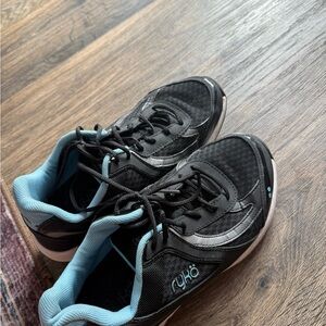 Ryka Black Sneakers with Blue Highlights